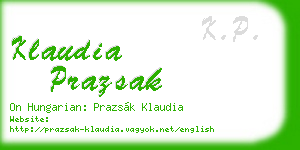 klaudia prazsak business card