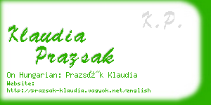 klaudia prazsak business card